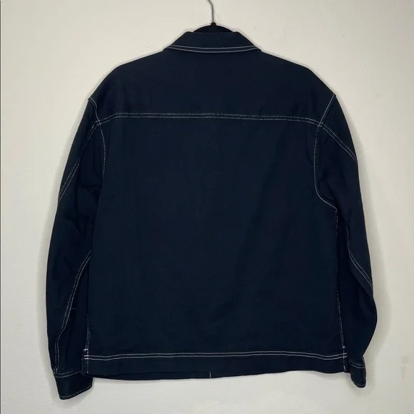 Urban Outfitters Contrast Stitch Button-Down Overshirt White Stitching - Picture 6 of 9